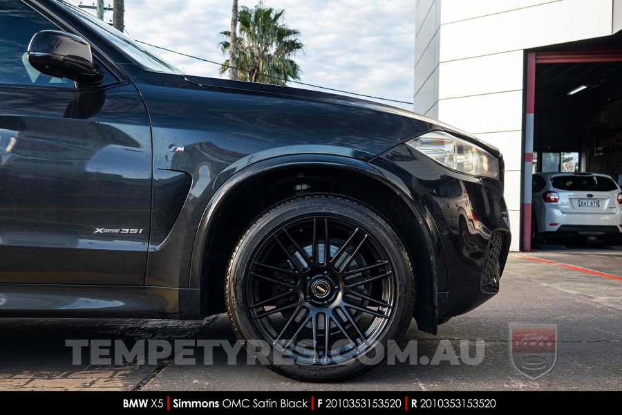 20x8.5 20x10 Simmons OMC Satin Black on BMW X5