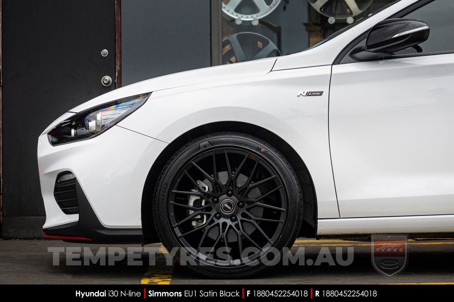 18x8.0 Simmons EU1 Satin Black on Hyundai i30