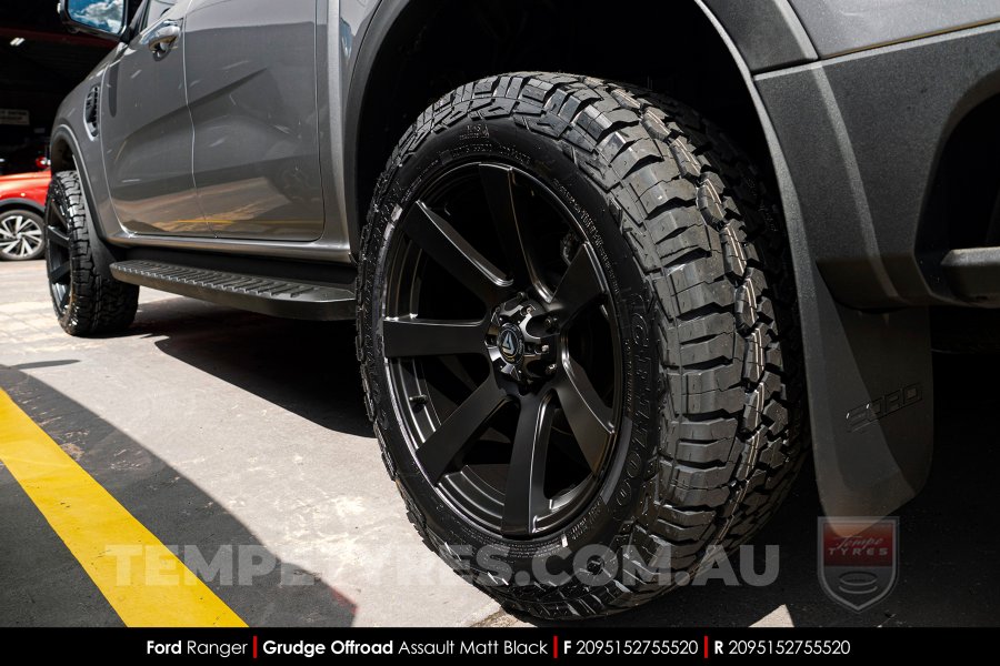 20x9.5 Grudge Offroad ASSAULT Matt Black on Ford Ranger