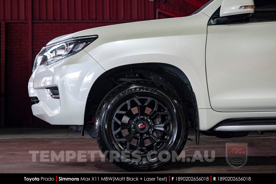 18x9.0 Simmons MAX X11 MBW on Toyota Prado
