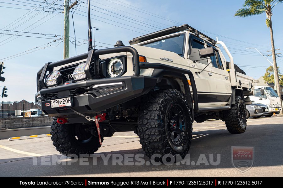 17x9.0 Simmons RUGGED R13 Matt Black on Toyota Landcruiser