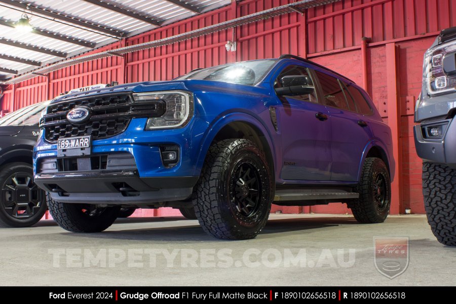 18x9.0 Grudge Offroad F1 Fury Matte Black on Ford Everest