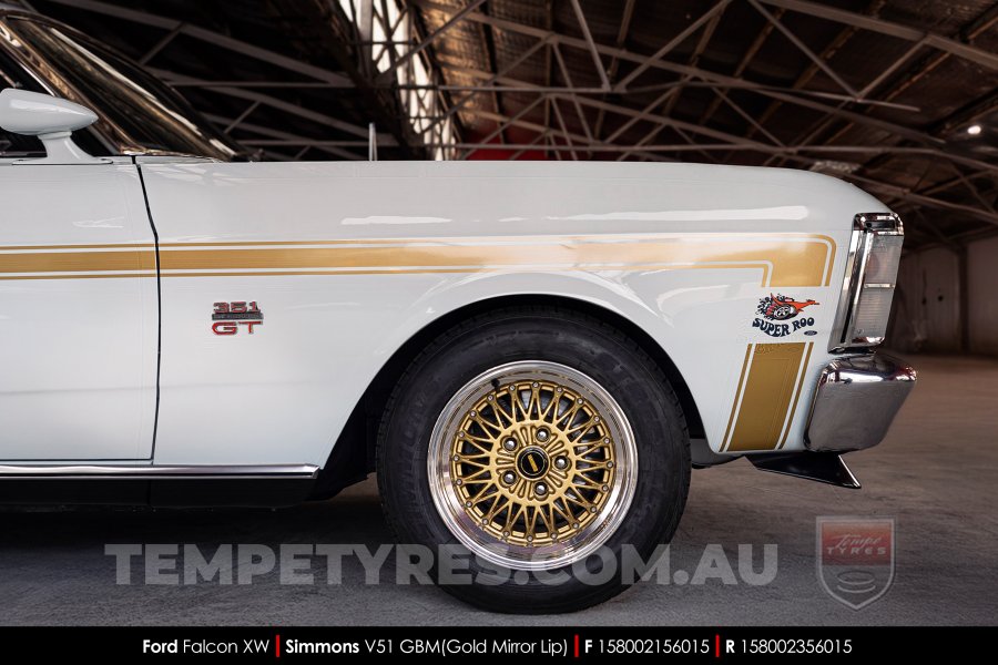 15x8.0 15x10 Simmons V51 GBM on Ford Falcon