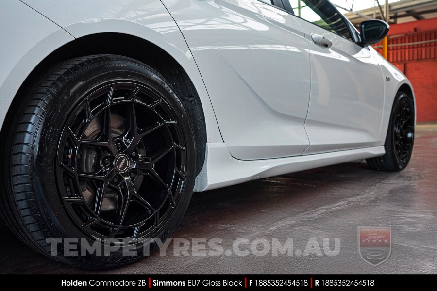18x8.5 Simmons EU7 Gloss Black on Holden Commodore ZB