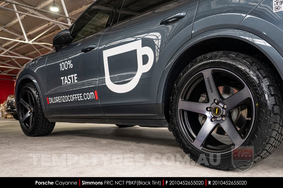 20x8.5 20x10 Simmons FR-C Black Tint NCT on Porsche Cayenne