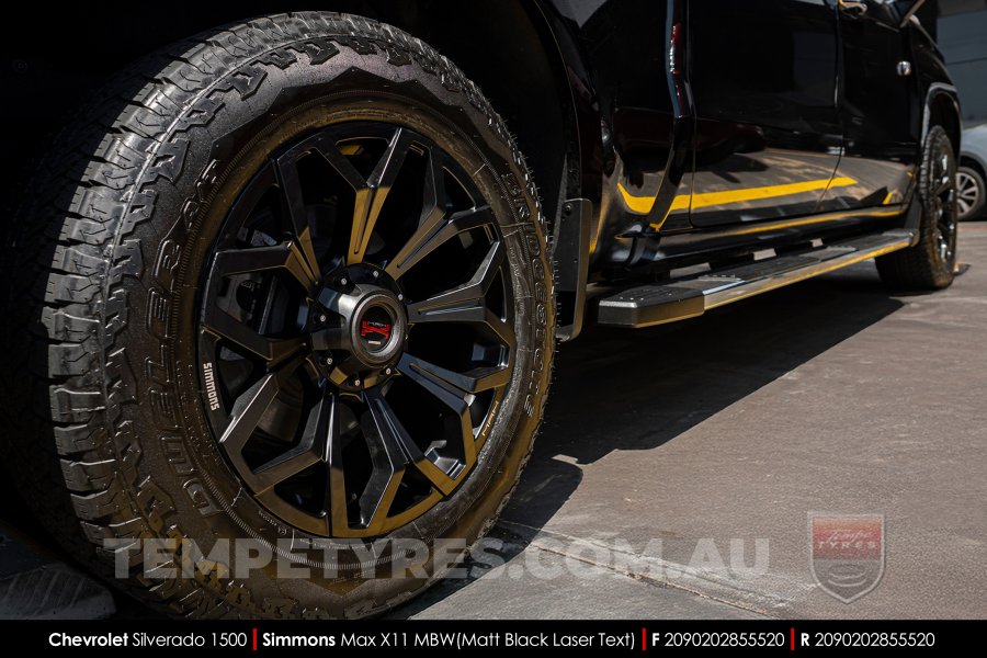 20x9.0 Simmons MAX X11 MBW on Chevrolet Silverado