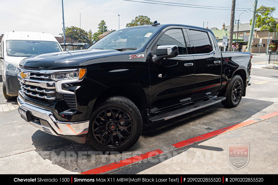 20x9.0 Simmons MAX X11 MBW on Chevrolet Silverado