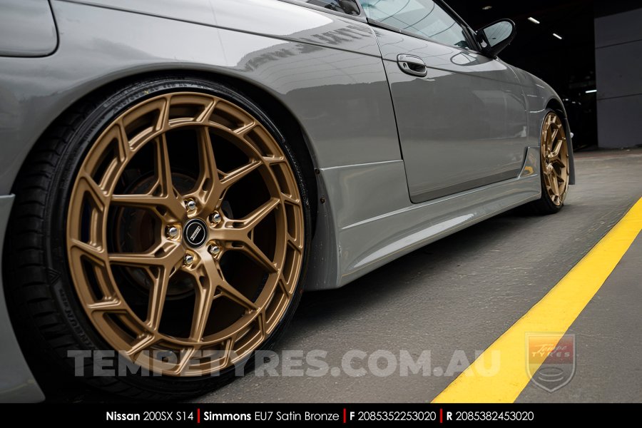 20x8.5 Simmons EU7 Satin Bronze on Nissan 200SX