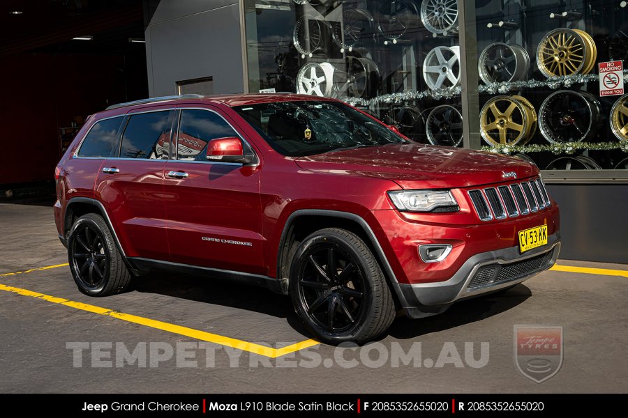 20x8.5 MOZA 910 Blade Satin Black on Jeep Grand Cherokee