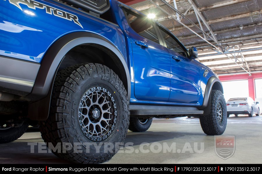 17x9.0 Simmons Rugged Extreme Matt grey on Ford Ranger Raptor