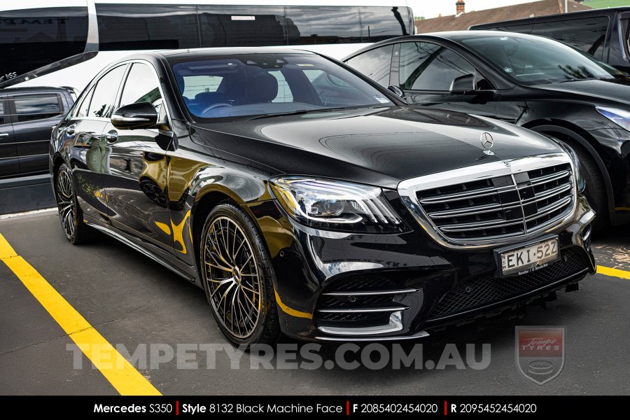 20x8.5 20x9.5 Style 8132 Black Machine Face on Mercedes S-Class