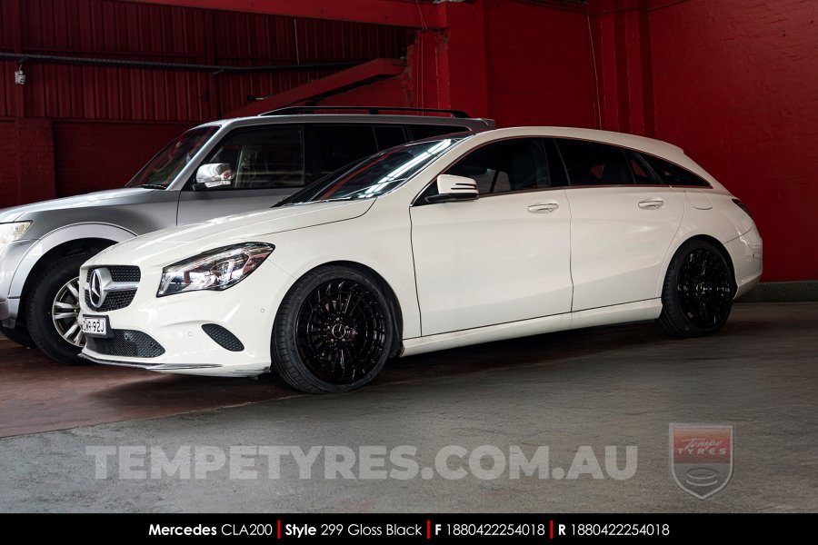 18x8.0 Style 299 Gloss Black on Mercedes CLA-Class