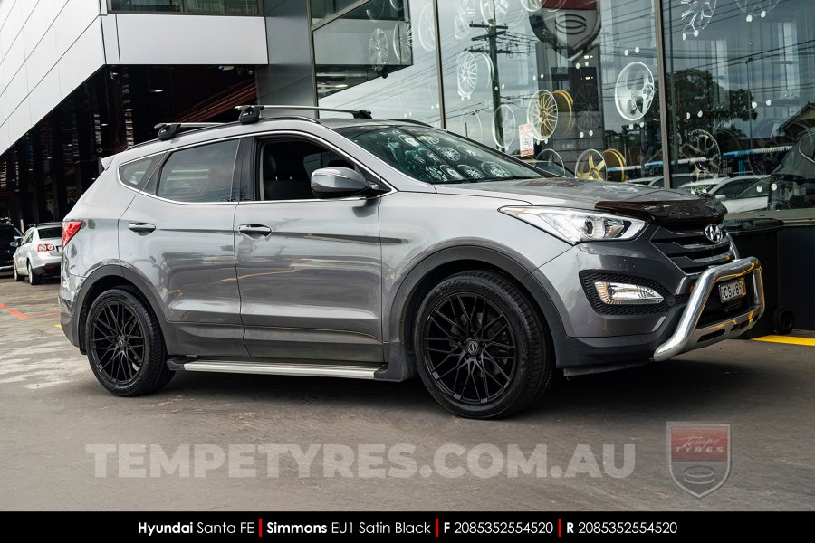 20x8.5 Simmons EU1 Satin Black on Hyundai Santa Fe