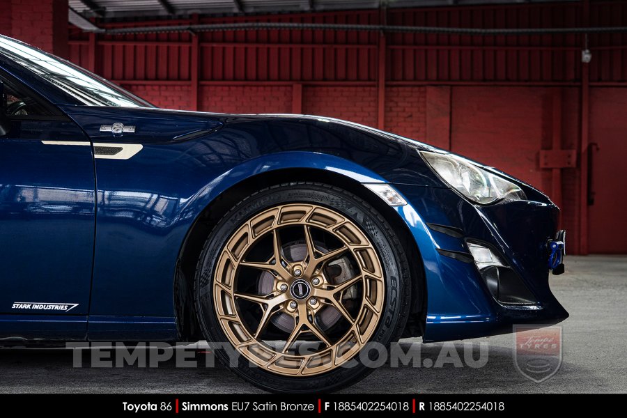 18x8.5 Simmons EU7 Satin Bronze on Toyota 86