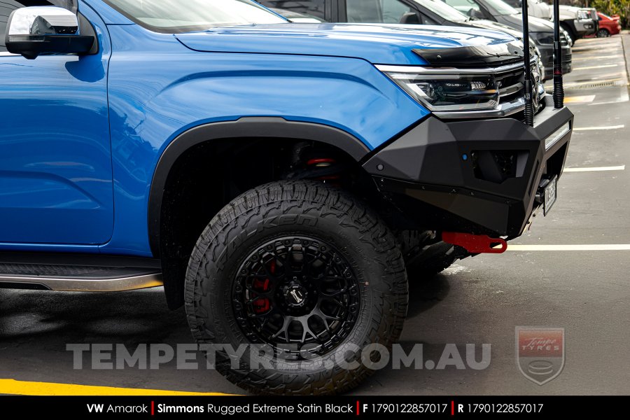 17x9.0 Simmons Rugged Extreme Satin Black on VW Amarok