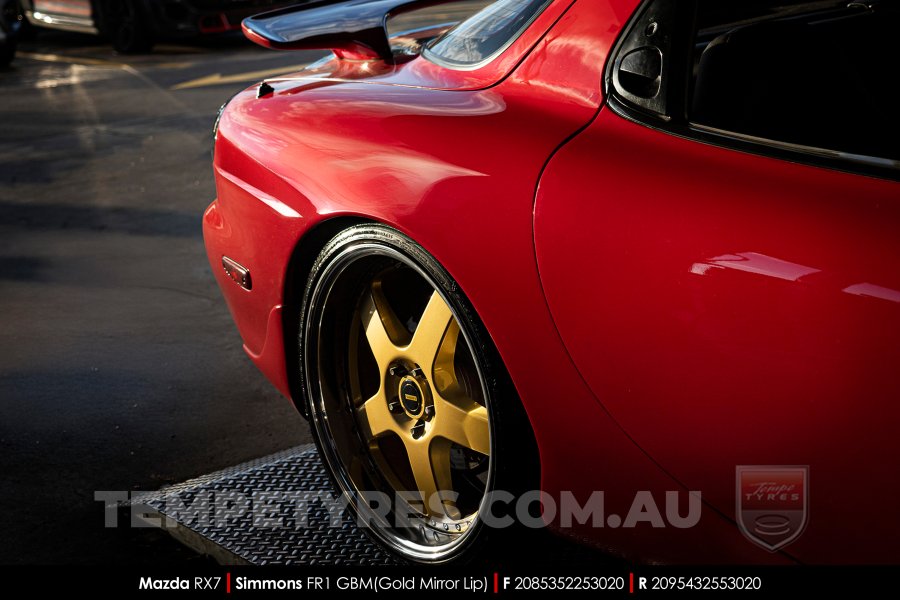 20x8.5 20x9.5 Simmons FR-1 Gold on Mazda RX7