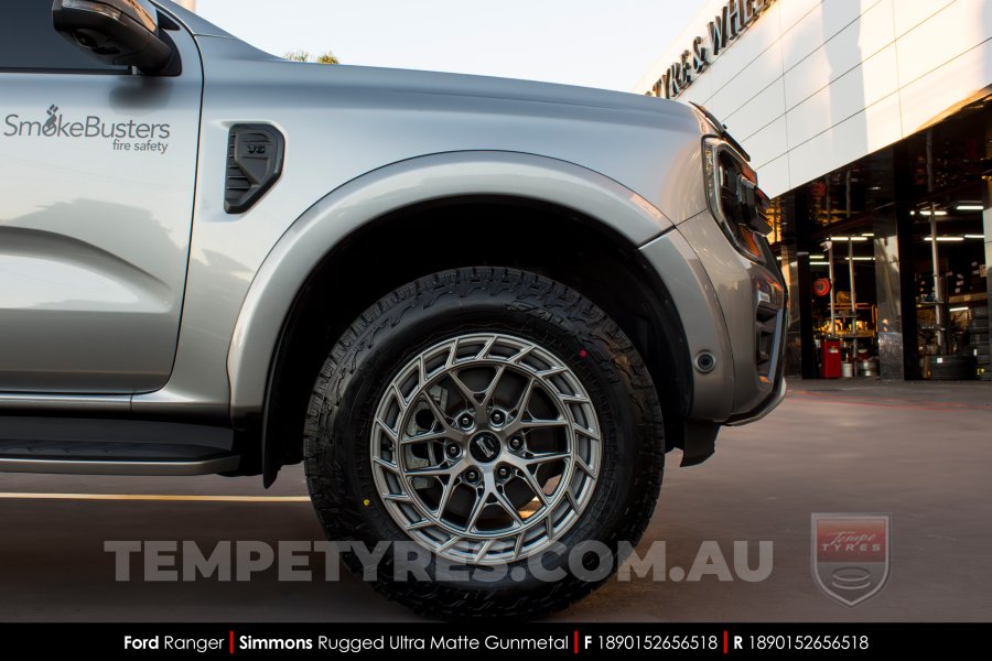 18x9.0 Simmons Rugged Ultra Matte Gunmetal on Ford Ranger