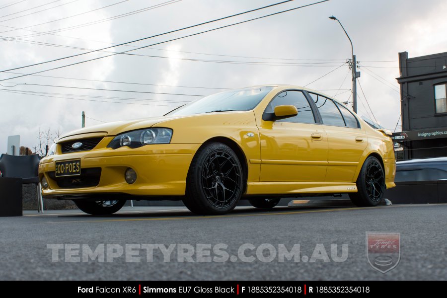 18x8.5 Simmons EU7 Gloss Black on Ford Falcon