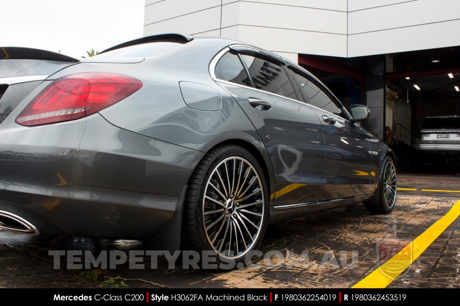 19x8.0 19x9.0 Style H3062FA Machined Black on Mercedes C-Class