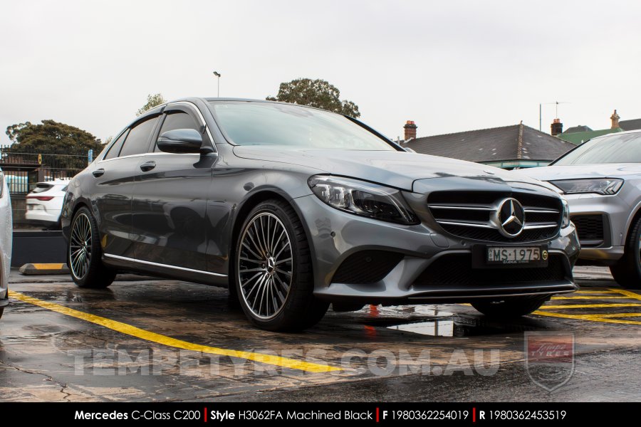 19x8.0 19x9.0 Style H3062FA Machined Black on Mercedes C-Class