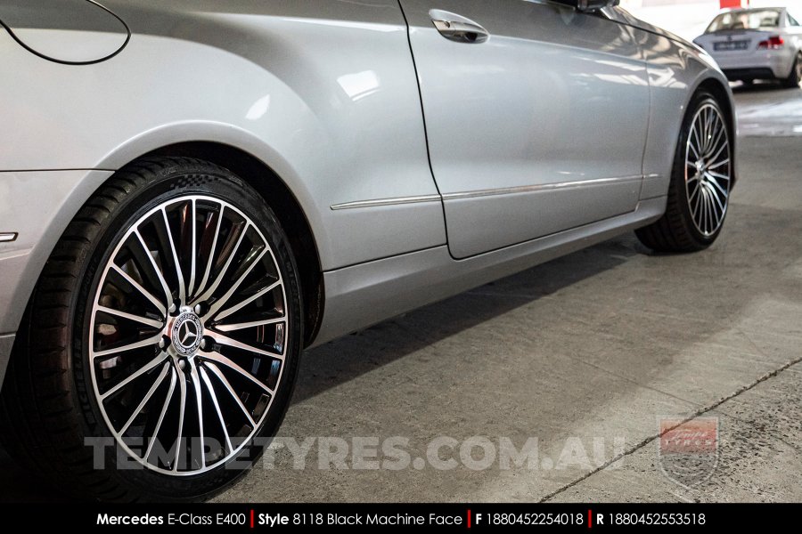 18x8.0 Style 8118 Black Machine Face on Mercedes E-Class