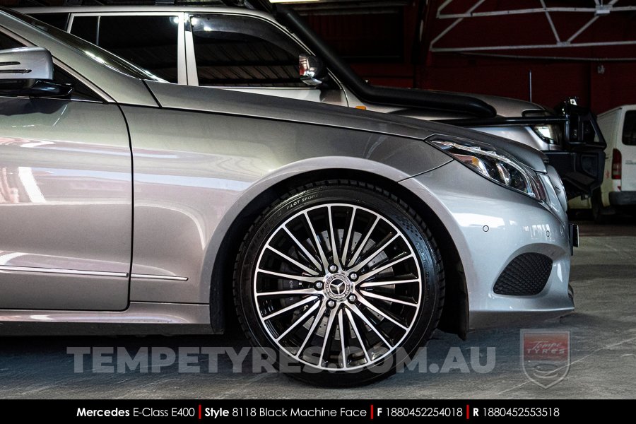 18x8.0 Style 8118 Black Machine Face on Mercedes E-Class