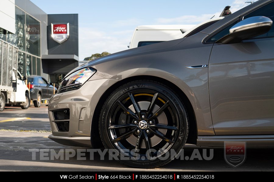 18x8.5 Style 664 Black on VW Golf
