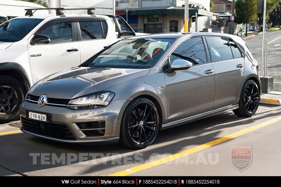 18x8.5 Style 664 Black on VW Golf