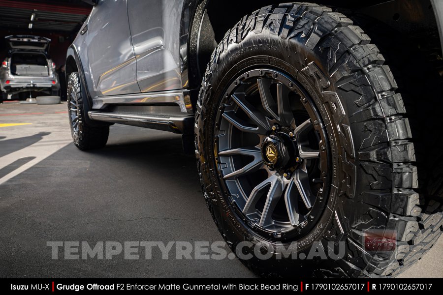 17x9.0 Grudge Offroad F2 Enforcer Matte Gunmetal on Isuzu MU-X
