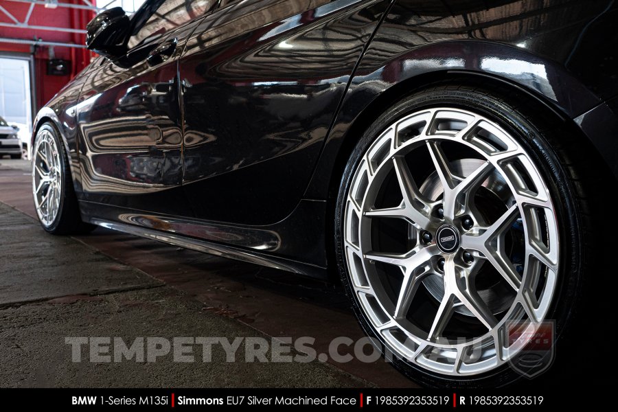 19x8.5 19x9.5 Simmons EU7 Silver Machined Face on BMW 1 Series