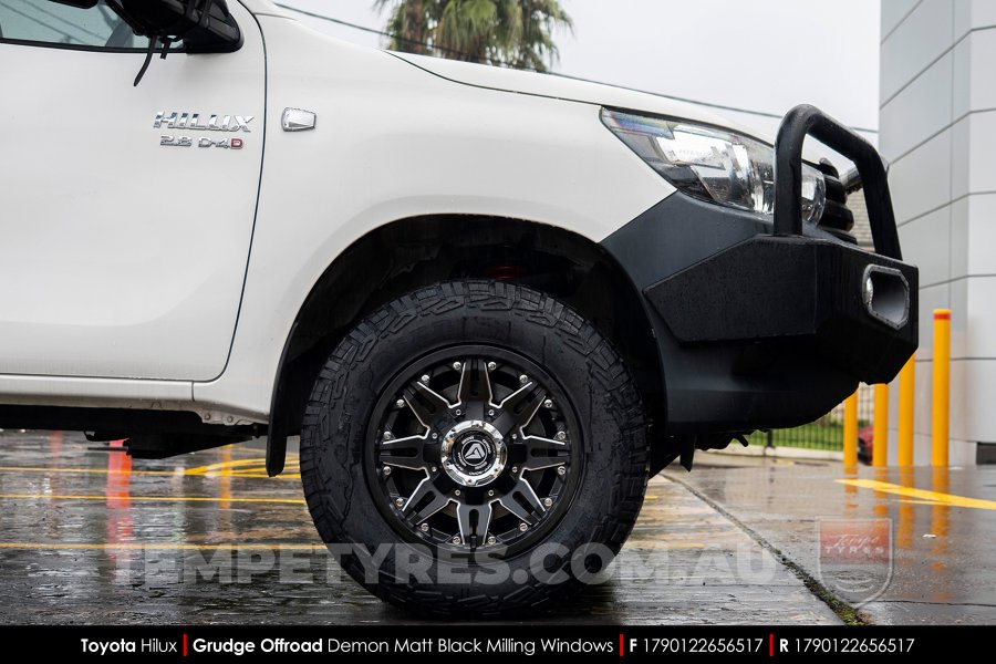 17x9.0 Grudge Offroad DEMON Milling Windows on Toyota Hilux