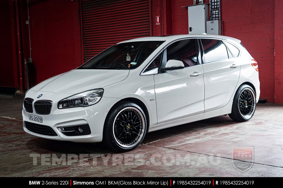 19x8.5 19x9.5 Simmons OM-1 Gloss Black on BMW 2 Series