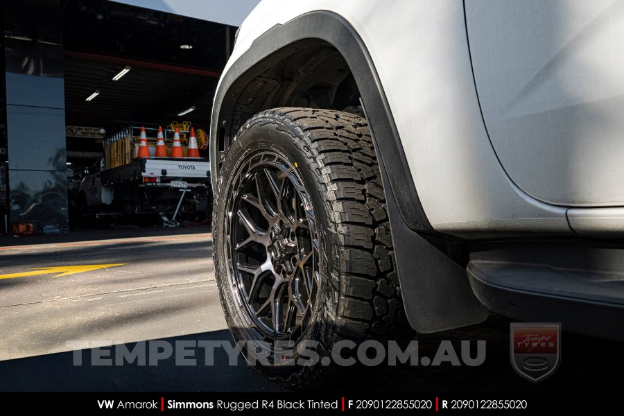 20x9.0 Simmons Rugged R4 Black Tinted on VW Amarok