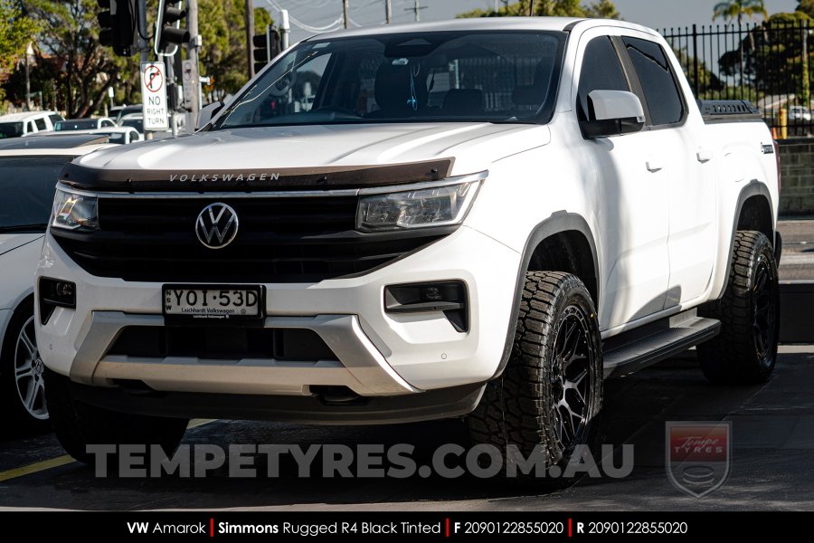 20x9.0 Simmons Rugged R4 Black Tinted on VW Amarok