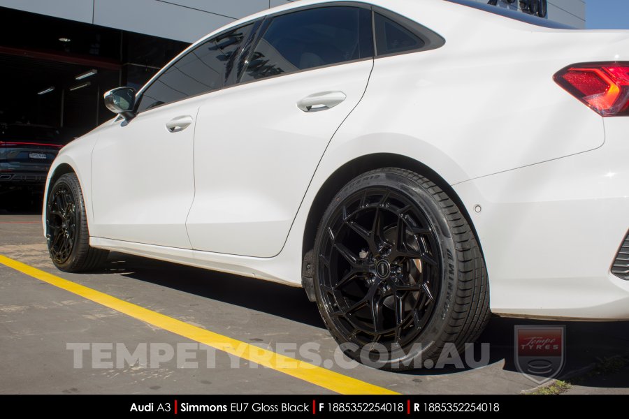 18x8.5 Simmons EU7 Gloss Black on Audi