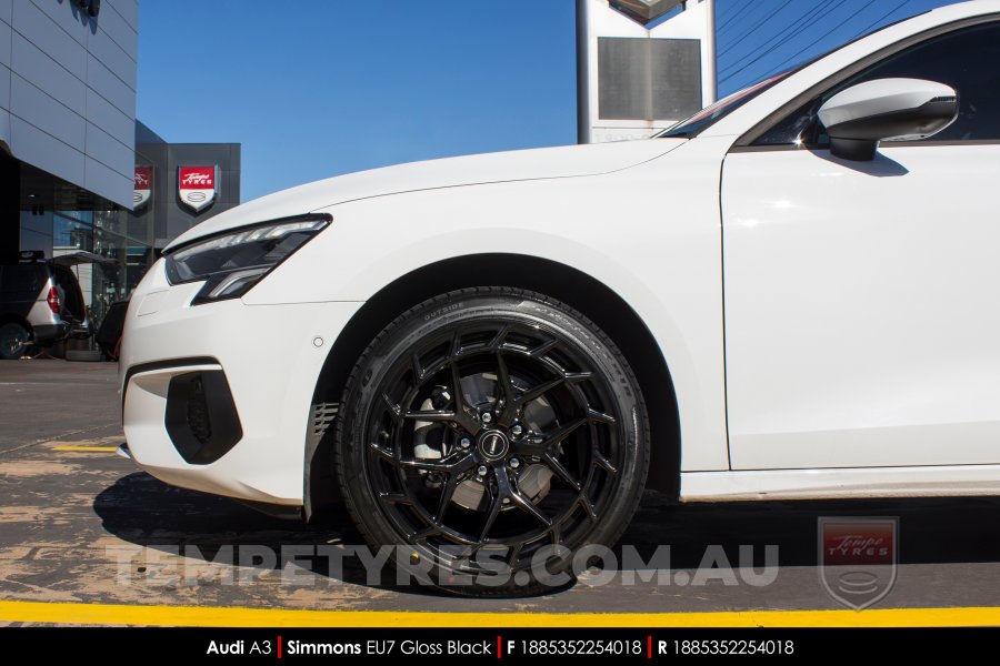 18x8.5 Simmons EU7 Gloss Black on Audi