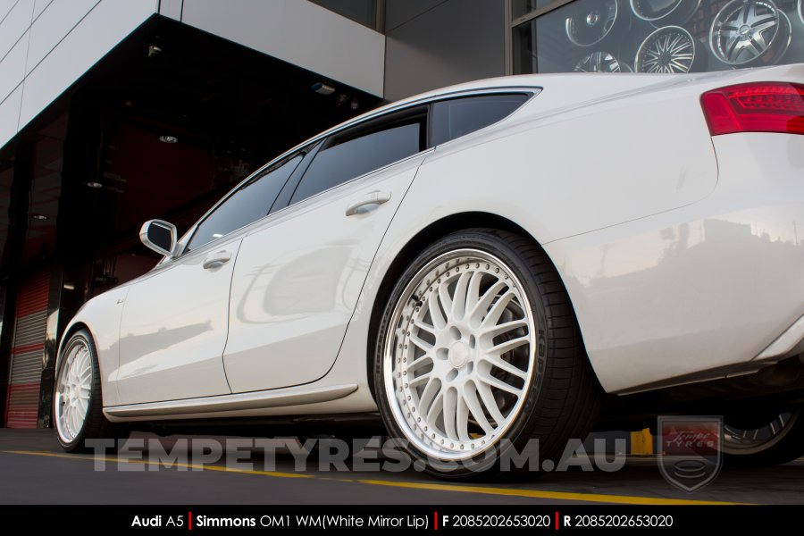 20x8.5 Simmons OM-1 White on Audi A5