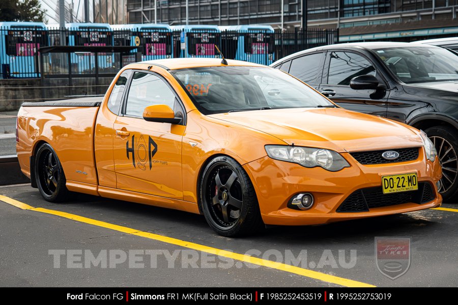 19x8.5 19x9.5 Simmons FR-1 Satin Black on Ford Falcon
