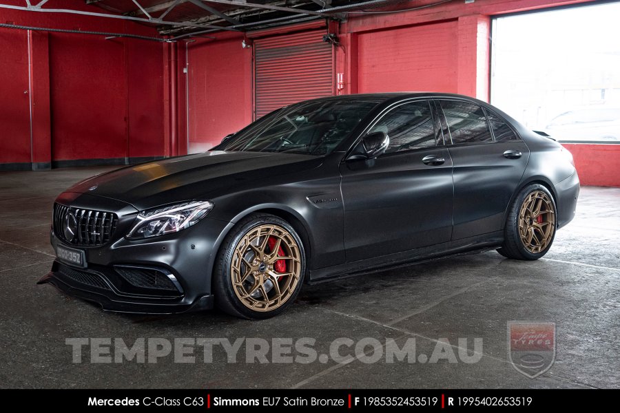 19x8.5 Simmons EU7 Satin Bronze on Mercedes C-Class