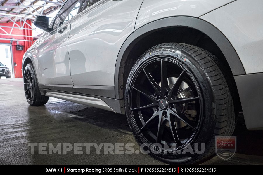 19x8.5 Starcorp Racing SR05 Satin Black on BMW X1