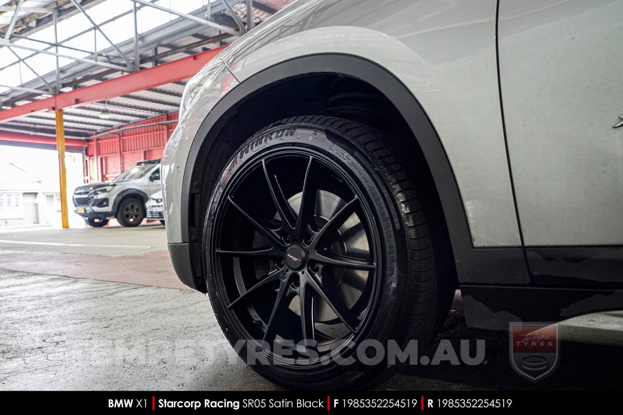 19x8.5 Starcorp Racing SR05 Satin Black on BMW X1