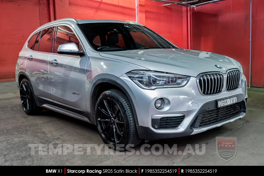 19x8.5 Starcorp Racing SR05 Satin Black on BMW X1