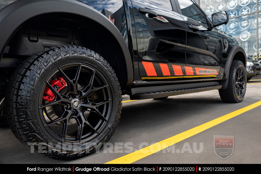 20x9.0 Grudge Offroad Gladiator Satin Black on Ford Ranger Wildtrak