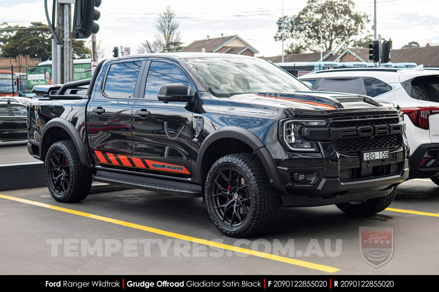 20x9.0 Grudge Offroad Gladiator Satin Black on Ford Ranger Wildtrak