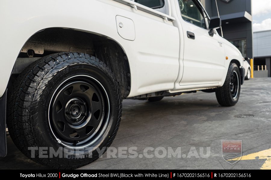 16x7.0 Grudge Offroad BWL Steel on Toyota Hilux