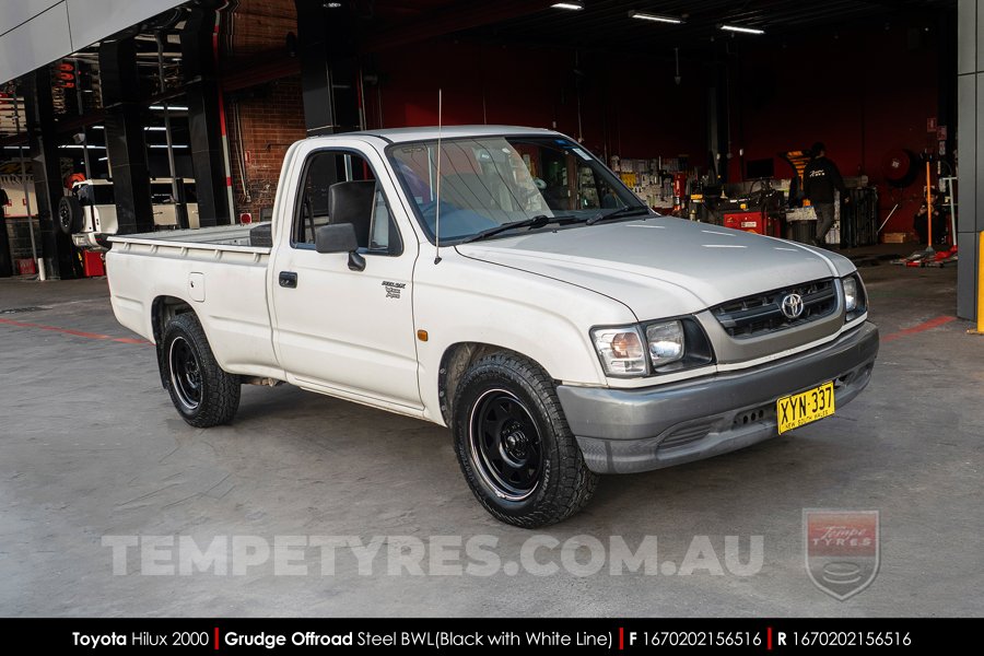 16x7.0 Grudge Offroad BWL Steel on Toyota Hilux
