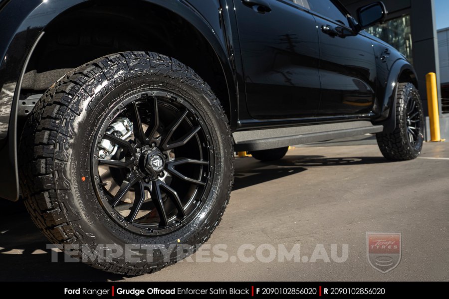 20x9.0 Grudge Offroad F2 Enforcer Satin Black on Ford Ranger Raptor