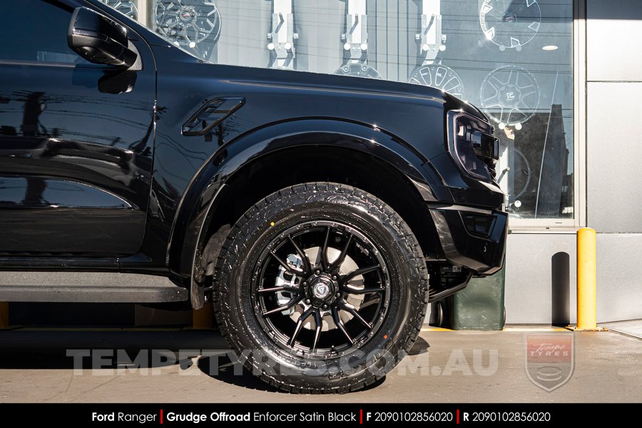 20x9.0 Grudge Offroad F2 Enforcer Satin Black on Ford Ranger Raptor