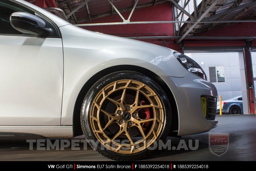 18x8.5 Simmons EU7 Satin Bronze on VW Golf