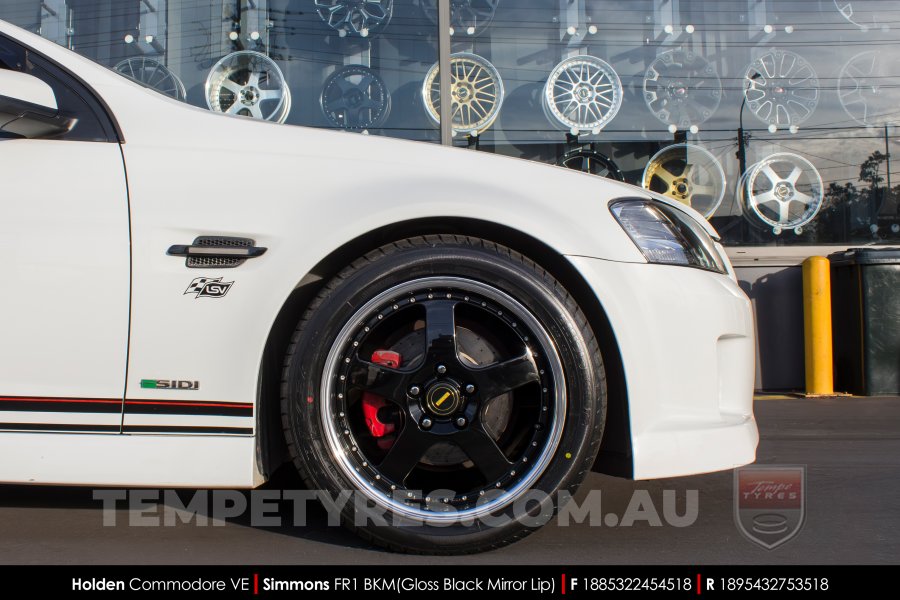 18x8.5 18x9.5 Simmons FR-1 Gloss Black on Holden Commodore VE